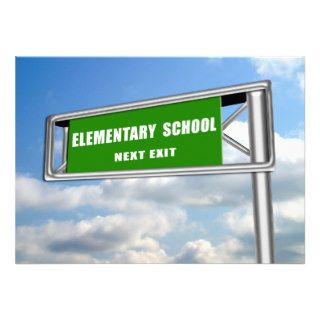 Highway Sign Graduation Elementary School Next Invites