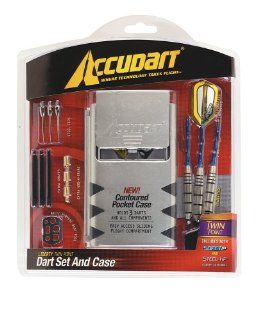 Accudart Liberty Twin Point Nickel/Silver Dart Set and Case  Sports & Outdoors