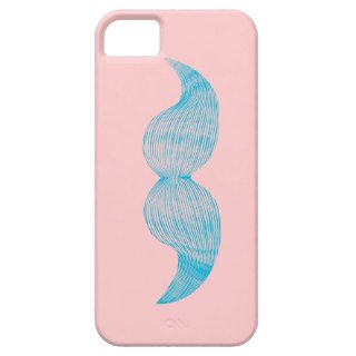 Funny Blue Mustache Pink iPhone 5 Case