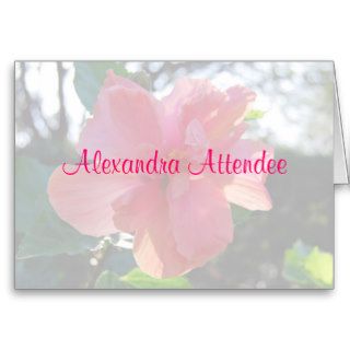 Bridal Shower Pink Flower Place Setting Name Tags Card
