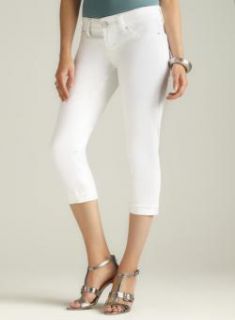 Seven7 Cuffed Hem White Cropped Jeans Seven Capris
