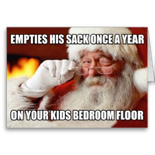 Rude Santa meme Greeting Cards