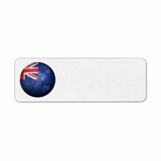 Worn New Zealand Flag Football Soccer Ball Custom Return Address Label