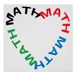 Math Word Heart Posters