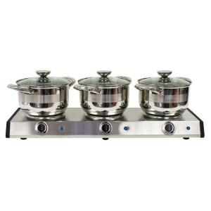 Nostalgia Electrics 2.5 qt. Stainless Steel Triple Burner Kettle Buffet DISCONTINUED TDO250SS