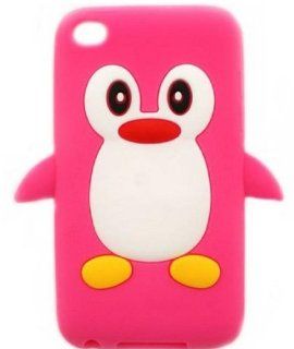 Demarkt Protect Silicone Case Stylish Cute penguin Cartoon Cover Skin Protect for iPhone 4 Rose Red Cell Phones & Accessories