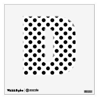 Black & White Polka Dot Letter D Wall Decal