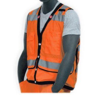 Majestic Heavy Duty Vest, Orange, Size Medium Snap Front, 8 Pockets, Velcro/Grommet Front, Class 2 Industrial Warning Signs