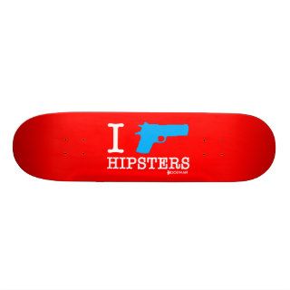 Hoodman "I Shoot Hipsters" Red Skate Board Deck