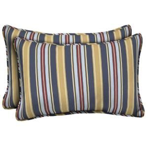 Hampton Bay Harbor Spring Stripe Outdoor Lumbar Pillow (2 Pack) DISCONTINUED FD03121B 9D2