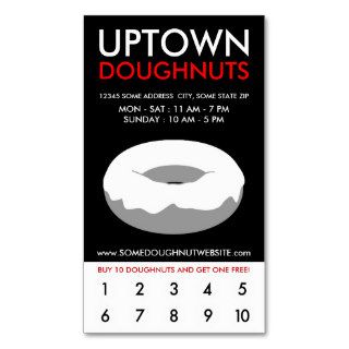 uptown doughnuts loyalty business card
