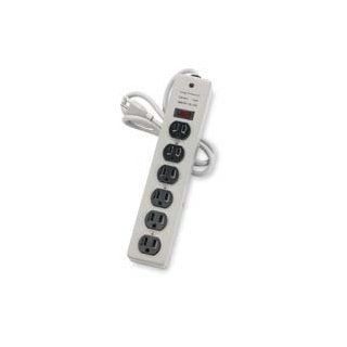 Compucessory Products   Power Strip, 6 Outlet, 125 Volts, 15 amps, 6' Cord, Light Gray   Sold as 1 EA   Six outlet power strip features rugged metal housing with baked enamel finish, six grounded outlets and a 6' power cord. The power switch has a 