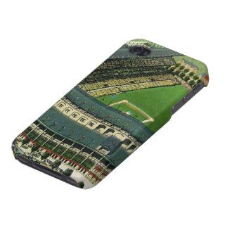 Vintage Sports Baseball Stadium, Aerial View iPhone 4 Covers