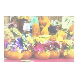 Mini Pumpkins and Gourds at Farmer's Market Custom Stationery