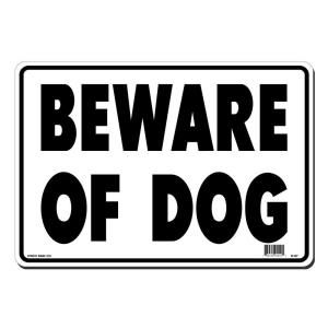 Lynch Sign 14 in. x 10 in. Black on White Plastic Beware of Dog Sign R  67