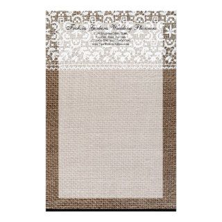 Simple Burlap and Lace Stationery Design