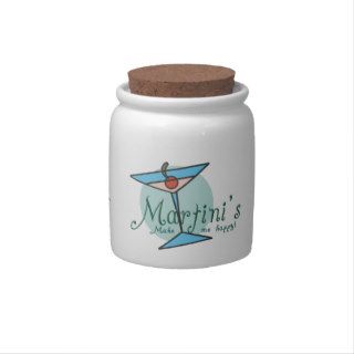 Cocktail Party Humor Martinis Make Me Happy Candy Jars