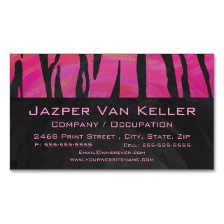 Tiger Hot Pink and Black Print Business Card