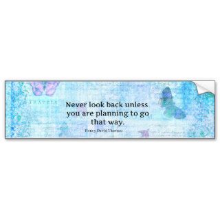 Henry David Thoreau Inspirational quote with art Bumper Stickers