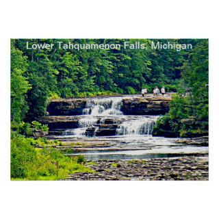 Lower Tahquamenon Falls & People, Michigan Poster