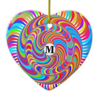 Monogram. Chic Multicolor Swirl. Trending, Stylish Ornaments