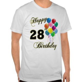 Happy 28th Birthday Balloons T Shirt