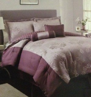 Pem America Gallinda King 7 Piece Comforter Bed In A Bag Set   King Set Bedding Purple