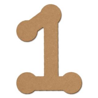 Design Craft MIllworks 8 in. MDF Bubble Wood Number (1) 47279