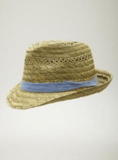 Hipster Chambray Trim Fedora Men's Hats