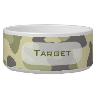 Camouflage  Personalized Dog Dish Dog Food Bowls