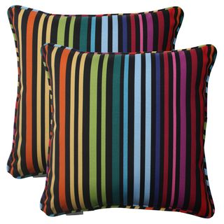 Pillow Perfect Black Outdoor Godivan Corded 18.5 inch Throw Pillow (Set of 2) Pillow Perfect Outdoor Cushions & Pillows