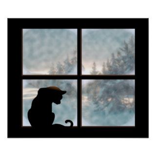 cat in window posters
