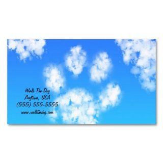 Dog Walk Pet Sitter Business Cards Paw Print Cloud  Business Card Stock 