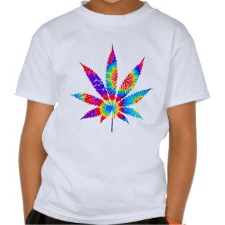 Tie Dye Cannabis Leaf T Shirt