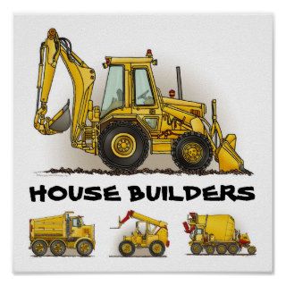 House Builders Construction Poster Print