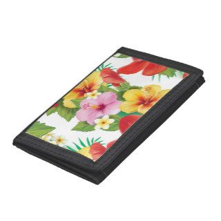 Tropical Islands Hibiscus Tri fold Wallets