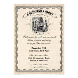 Old Fashioned Victorian Christmas Party Invitation