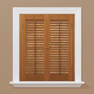 HOMEbasics Traditional Faux Wood Oak Interior Shutter (Price Varies by Size) QSTB2320