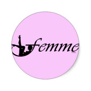 Femme Silhouette bk Round Sticker