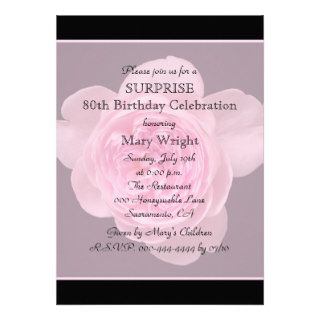 80th Surprise Birthday Party Invitation Rose