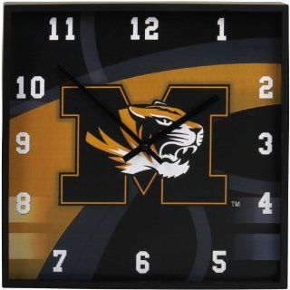 Mizzou Tigers watches  Missouri Tigers Carbon Fiber Square Clock  Sports Fan Apparel  Sports & Outdoors
