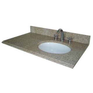 Pegasus 37 in. W Granite Vanity Top with Offset Right Bowl and 8 in. Faucet Spread in Beige 38682