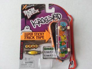 2012 Tech Deck Super Sticky Trick Tape   Krooked "Mark Gonzales" (Purple Board W/colorful Letters) Skateboard 