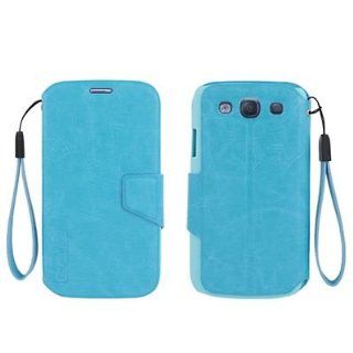 For Samsung Galaxy S III S3 3 Luxury Leather Cell Phone Pouch Case Blue 