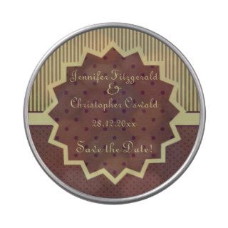 Stylish Deco style save the date unusual announce Candy Tins