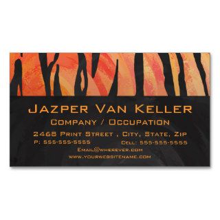 Tiger Hot orange and Black Print Business Cards