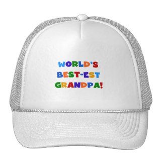 World's Best est Grandpa Bright Colors Gifts Mesh Hats