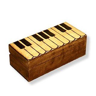 Wooden Box, 5035, Polish Handcrafted Keepsake Box with Keyboard Design for the Piano Lover This Box Is 7"x3.5"x1.25".  Home Decor Products  