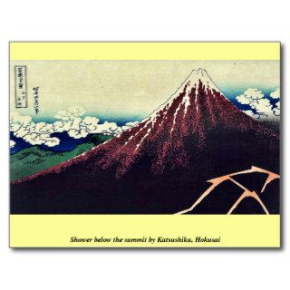 Shower below the summit by Katsushika, Hokusai Postcard