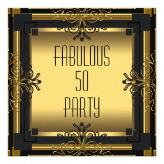 ART DECO Gatsby Fabulous 50 50th Birthday Party Announcement